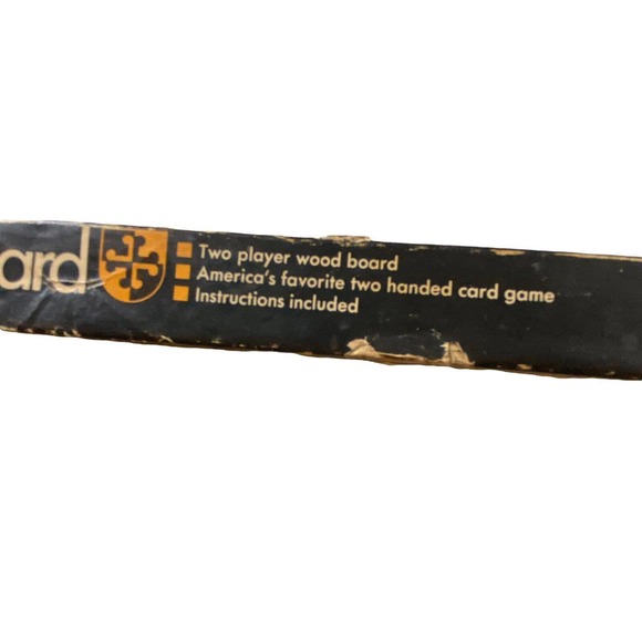 Vintage 1968 E.S Lowe Wooden Cribbage Board Original Box Wooden Pegs - Picture 5 of 7